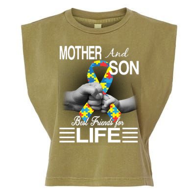 Autism Mother And Son Best Friends For Life Garment-Dyed Women's Muscle Tee