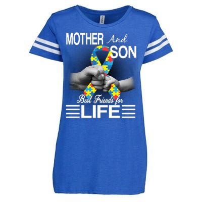 Autism Mother And Son Best Friends For Life Enza Ladies Jersey Football T-Shirt