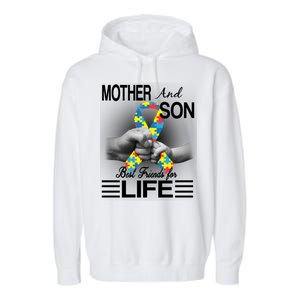 Autism Mother And Son Best Friends For Life Garment-Dyed Fleece Hoodie