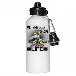 Autism Mother And Son Best Friends For Life Aluminum Water Bottle