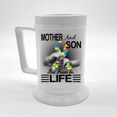 Autism Mother And Son Best Friends For Life Beer Stein