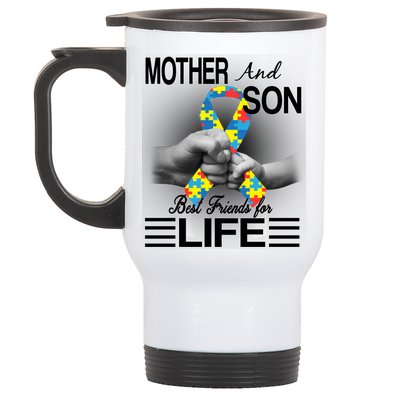 Autism Mother And Son Best Friends For Life Stainless Steel Travel Mug