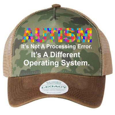 Autism Not A Processing Error It's Different Operating System Legacy Tie Dye Trucker Hat