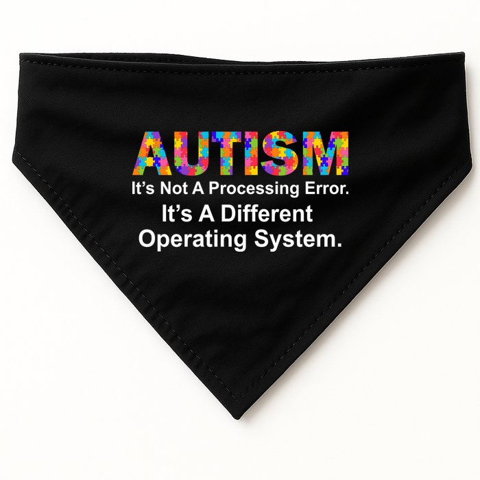 Autism Not A Processing Error It's Different Operating System USA-Made Doggie Bandana