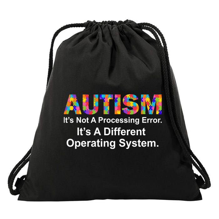 Autism Not A Processing Error It's Different Operating System Drawstring Bag