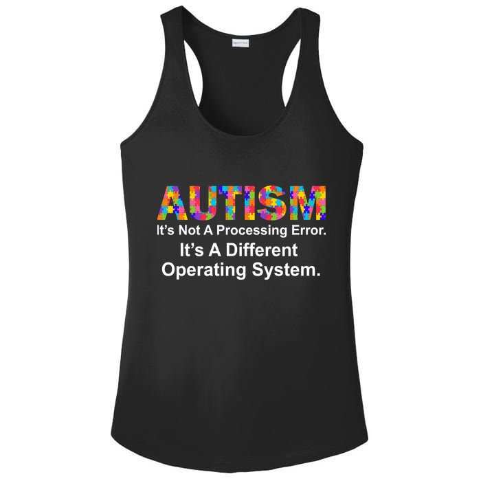 Autism Not A Processing Error It's Different Operating System Ladies PosiCharge Competitor Racerback Tank
