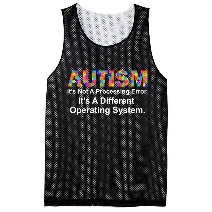 Autism Not A Processing Error It's Different Operating System Mesh Reversible Basketball Jersey Tank