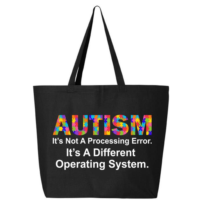 Autism Not A Processing Error It's Different Operating System 25L Jumbo Tote