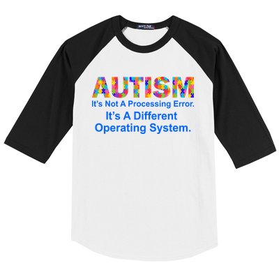 Autism Not A Processing Error It's Different Operating System Baseball Sleeve Shirt