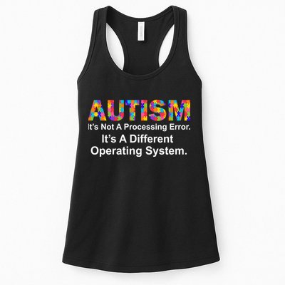 Autism Not A Processing Error It's Different Operating System Womens Tank Top