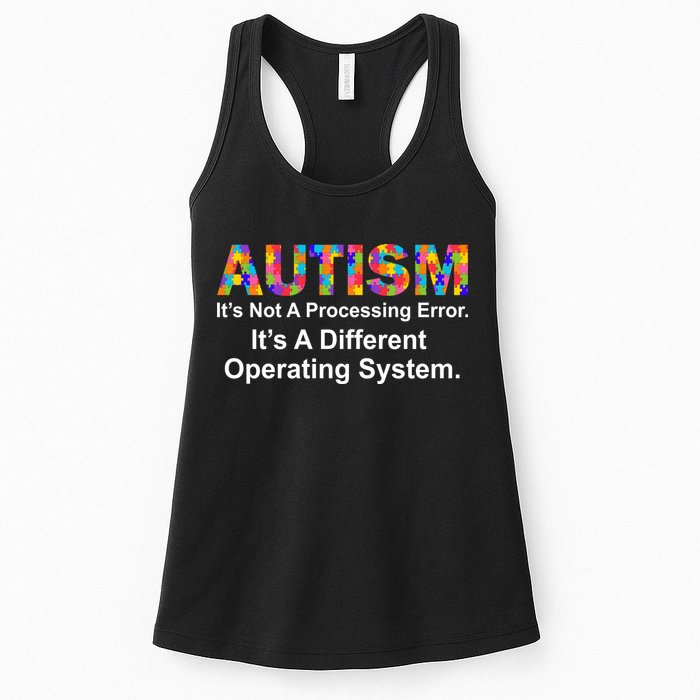 Autism Not A Processing Error It's Different Operating System Womens Tank Top