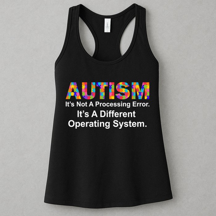 Autism Not A Processing Error It's Different Operating System Womens Tank Top