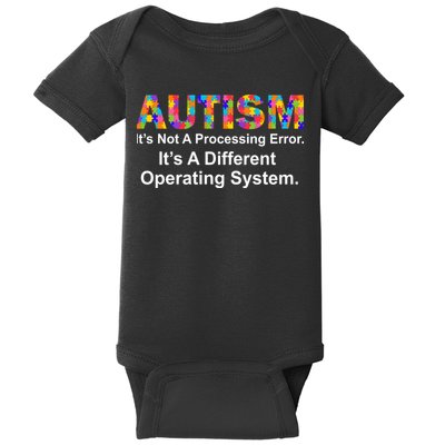 Autism Not A Processing Error It's Different Operating System Baby Bodysuit