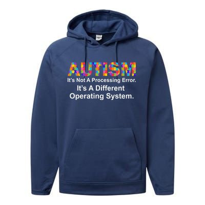 Autism Not A Processing Error It's Different Operating System Performance Fleece Hoodie