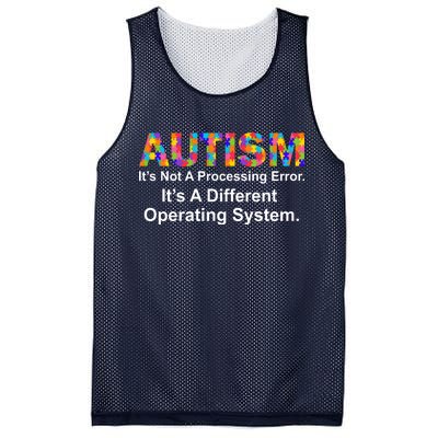 Autism Not A Processing Error It's Different Operating System Mesh Reversible Basketball Jersey Tank