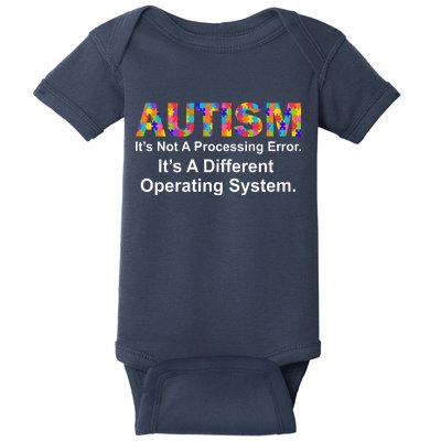 Autism Not A Processing Error It's Different Operating System Baby Bodysuit