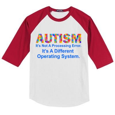 Autism Not A Processing Error It's Different Operating System Kids Colorblock Raglan Jersey