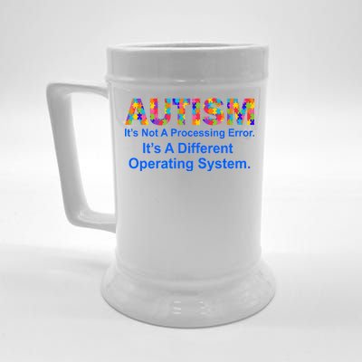 Autism Not A Processing Error It's Different Operating System Beer Stein