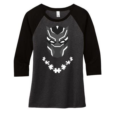 Autism Panther Women's Tri-Blend 3/4-Sleeve Raglan Shirt