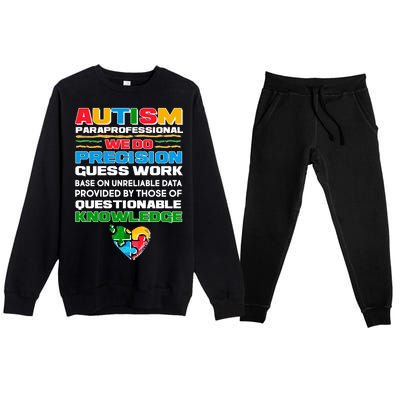 Autism Paraprofessional Premium Crewneck Sweatsuit Set