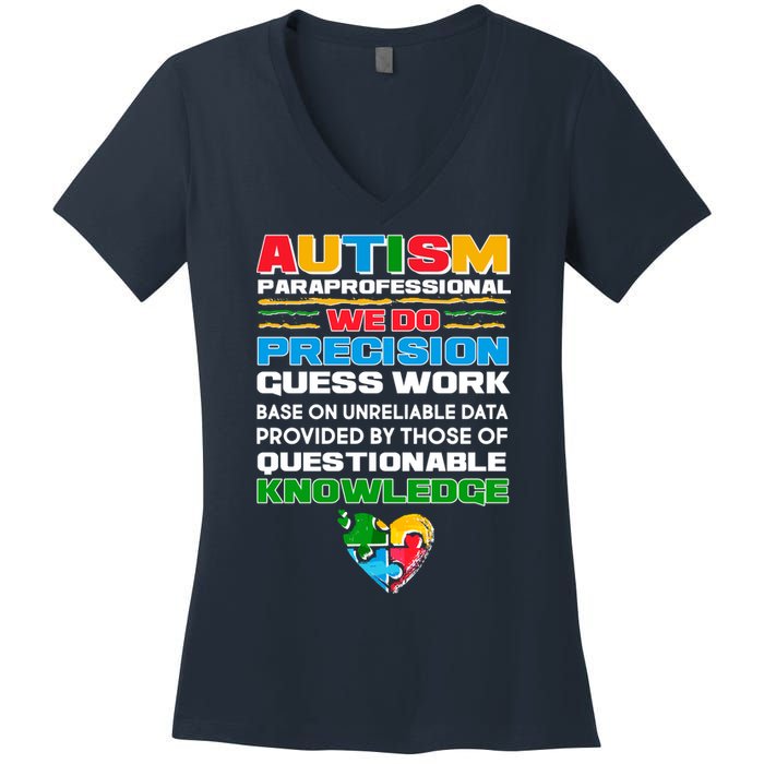 Autism Paraprofessional Women's V-Neck T-Shirt