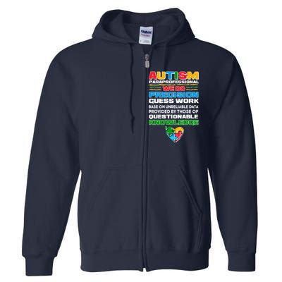 Autism Paraprofessional Full Zip Hoodie