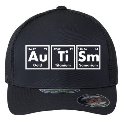 Autism Periodic Table Elements Flexfit Unipanel Trucker Cap