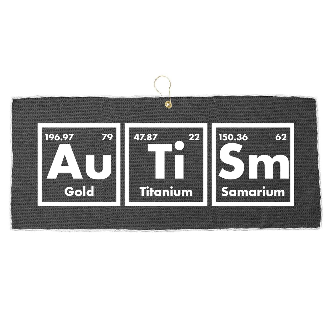 Autism Periodic Table Elements Large Microfiber Waffle Golf Towel