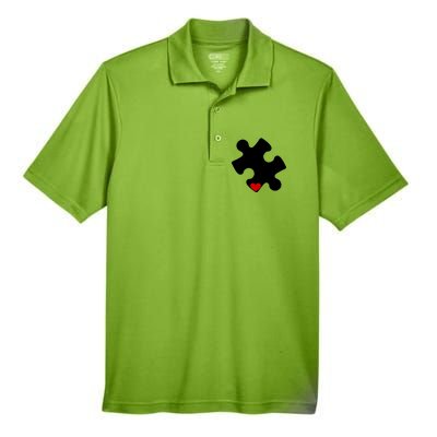 Autism Puzzle Heart Piece Men's Origin Performance Piqué Polo