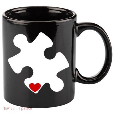 Autism Puzzle Heart Piece 11oz C Handle Ceramic Mug