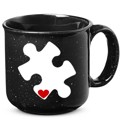 Autism Puzzle Heart Piece 15oz Campfire Ceramic Mug