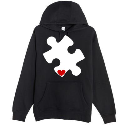 Autism Puzzle Heart Piece Premium Pullover Hoodie