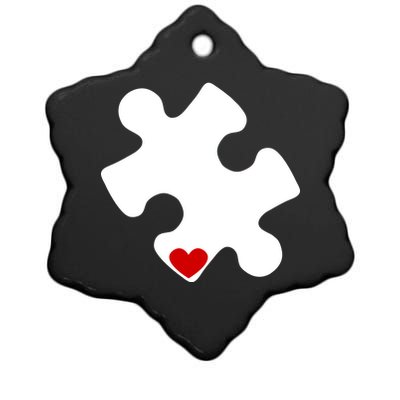 Autism Puzzle Heart Piece Ceramic Star Ornament