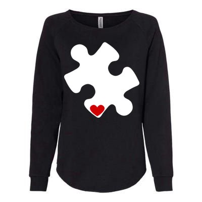 Autism Puzzle Heart Piece Womens California Wash Sweatshirt