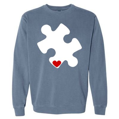 Autism Puzzle Heart Piece Garment-Dyed Sweatshirt