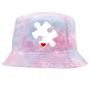 Autism Puzzle Heart Piece Tie-Dyed Bucket Hat