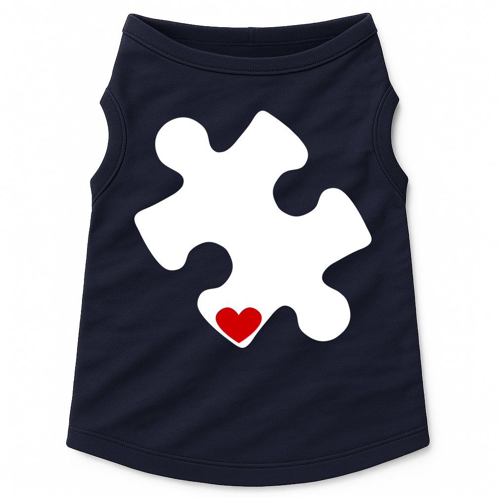 Autism Puzzle Heart Piece Doggie Tank