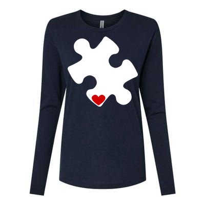 Autism Puzzle Heart Piece Womens Cotton Relaxed Long Sleeve T-Shirt