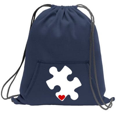 Autism Puzzle Heart Piece Sweatshirt Cinch Pack Bag