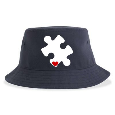 Autism Puzzle Heart Piece Sustainable Bucket Hat