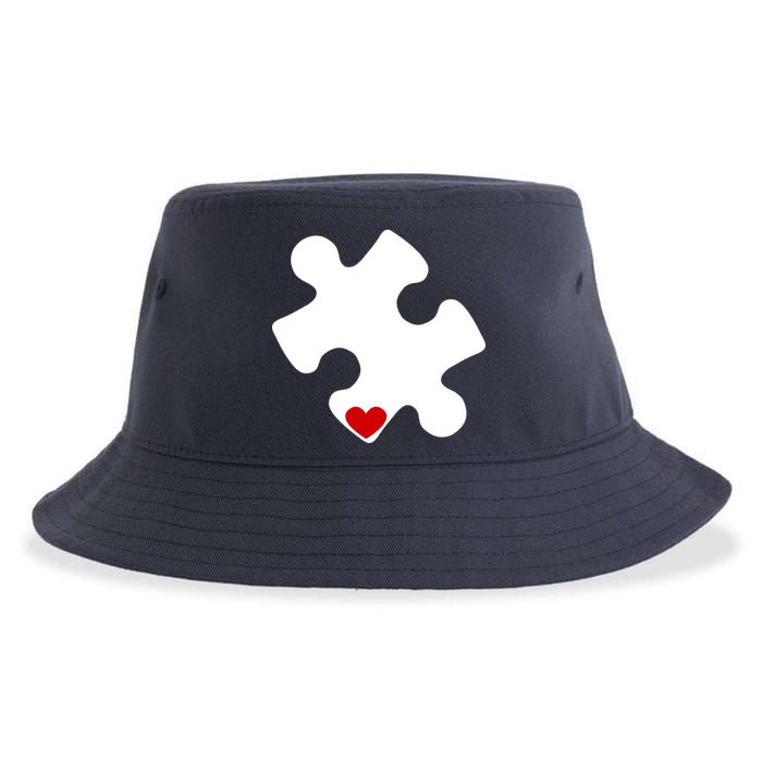 Autism Puzzle Heart Piece Sustainable Bucket Hat