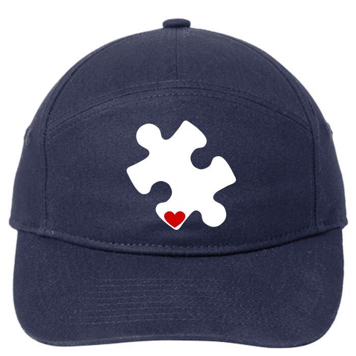 Autism Puzzle Heart Piece 7-Panel Snapback Hat