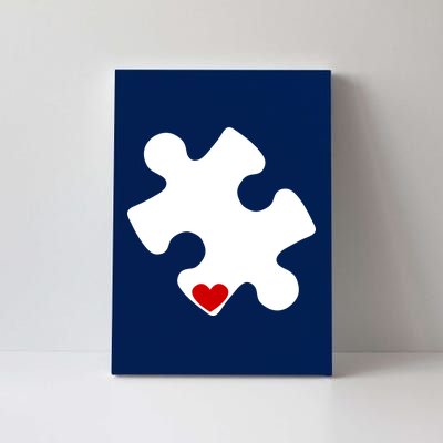 Autism Puzzle Heart Piece Canvas