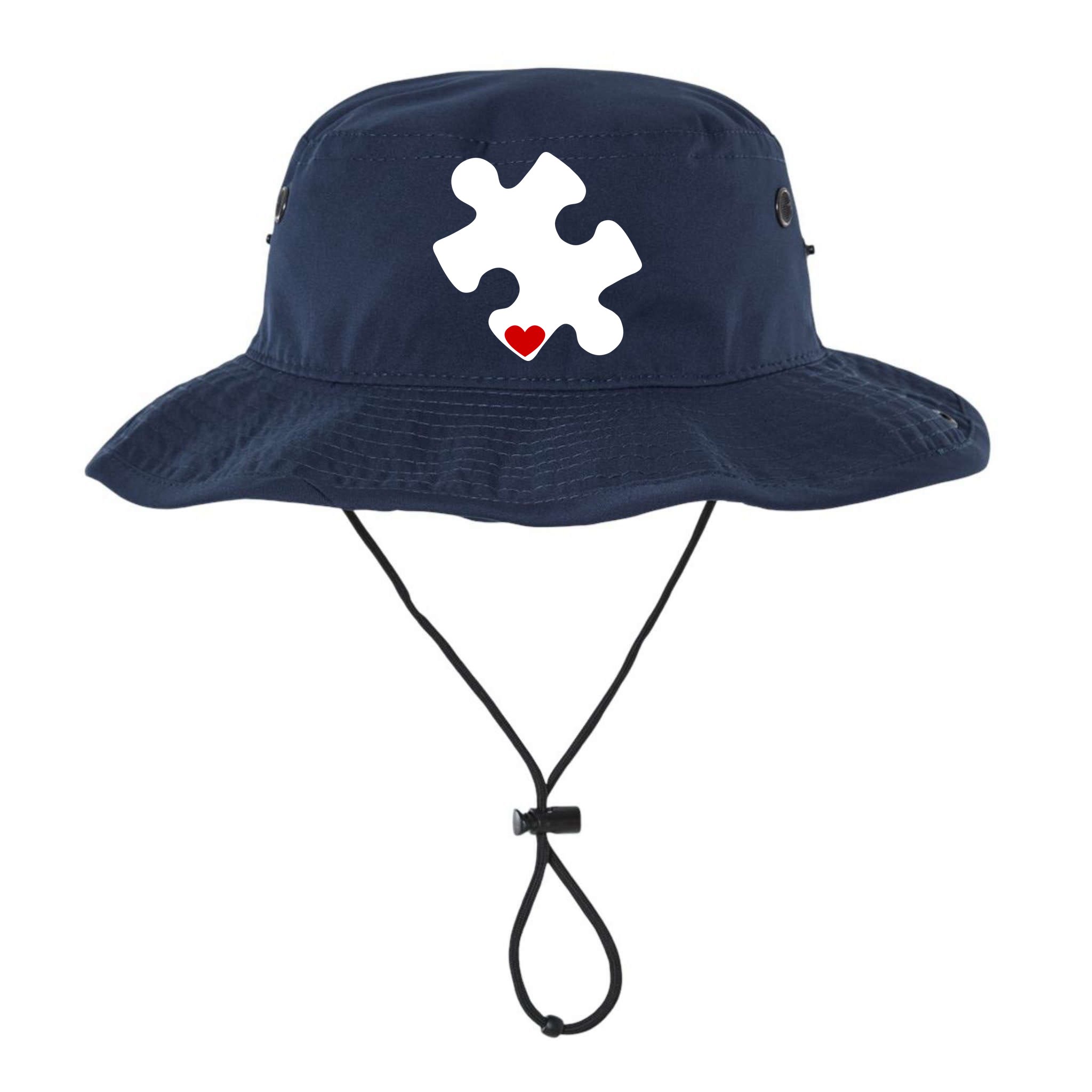 Autism Puzzle Heart Piece Bucket Hat