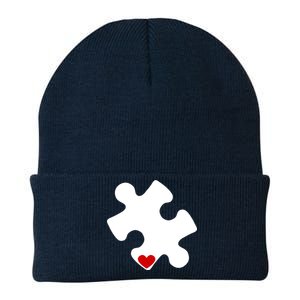 Autism Puzzle Heart Piece Knit Cap Winter Beanie