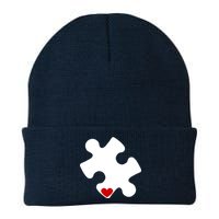 Autism Puzzle Heart Piece Knit Cap Winter Beanie