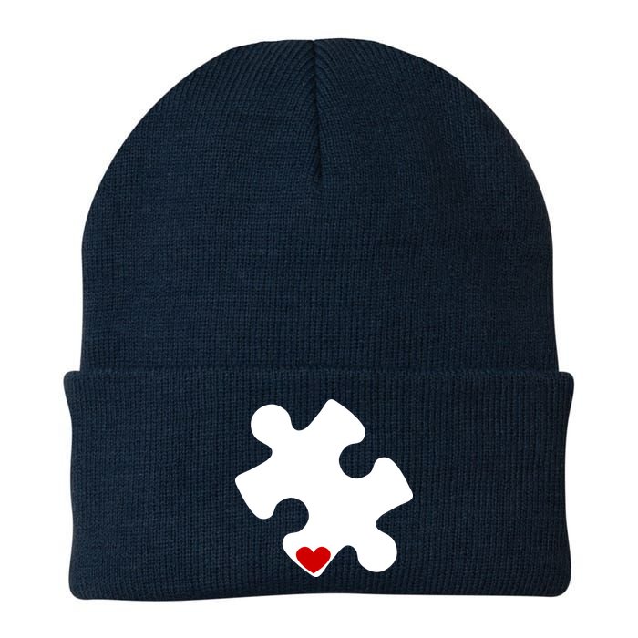 Autism Puzzle Heart Piece Knit Cap Winter Beanie