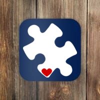 Autism Puzzle Heart Piece Coaster