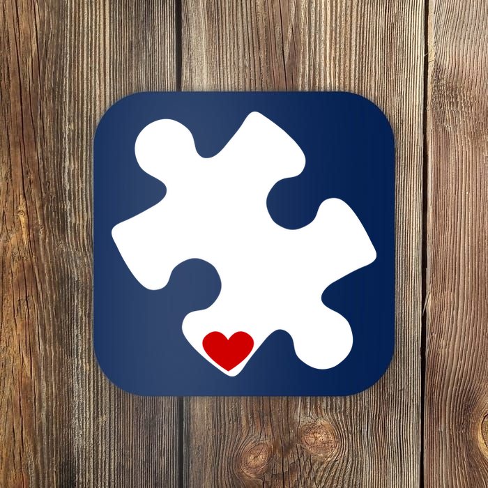 Autism Puzzle Heart Piece Coaster