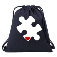 Autism Puzzle Heart Piece Drawstring Bag